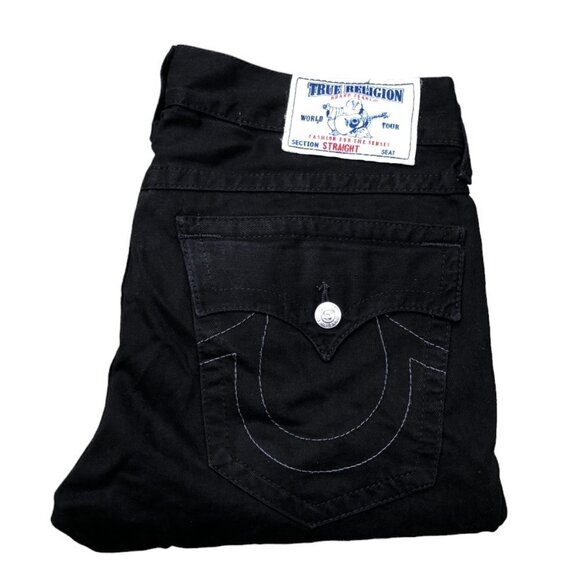 Vintage True Religion Jeans Size 34 STRAIGHT Black - Picture 1 of 6